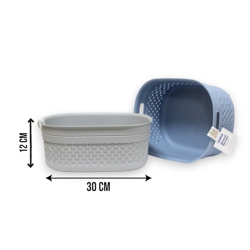 [504002-B] Canasta Plastica 30 X 23 X 12cm KOLORR