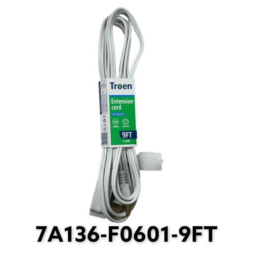 [7A136-F0601-9FT] Extension Electrica Blanca 9ft TROEN