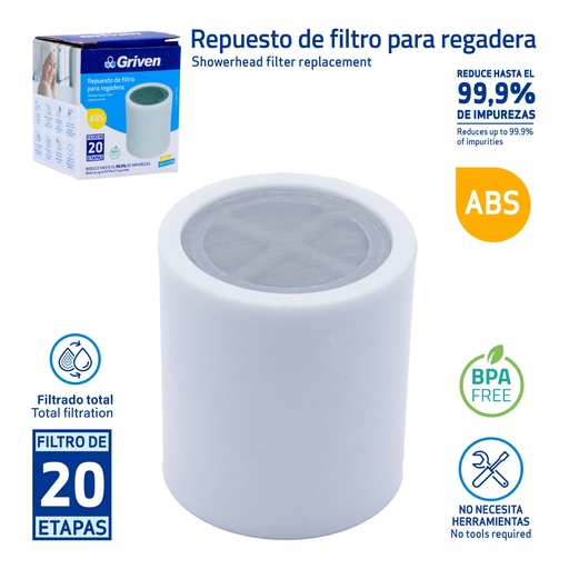 [GV-SHWP-RE20] Repuesto para Filtro de Regadera GRIVEN