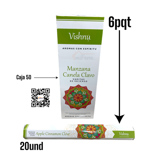 Incienso Manzana Canela Clavo VISHNU SAV