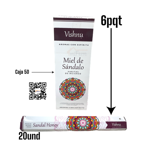 Incienso Miel de Sandalo VISHNU SAV