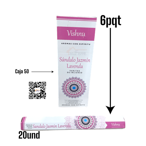 Incienso Sandalo Jazmin Lavenda VISHNU SAV