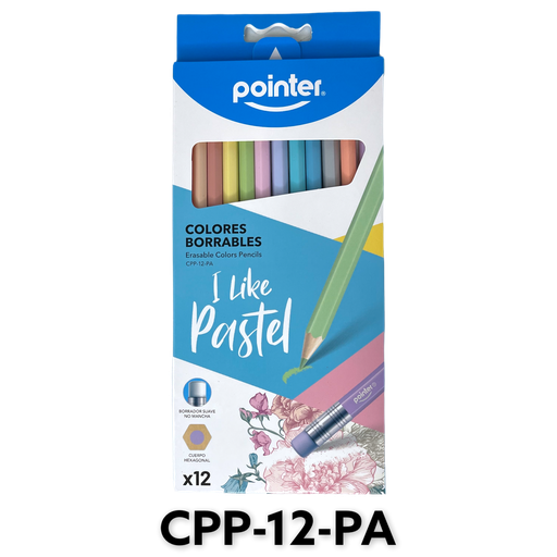[CPP-12-PA] Lapices de Color Pastel Borrable POINTER