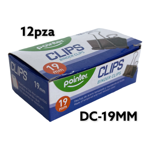 [DC-19MM] Binder Clips 19mm 12pza POINTER