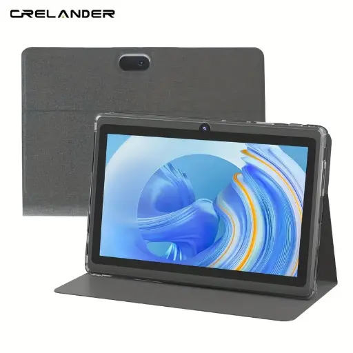 Tableta CRELANDER 7 pulgadas, 4GB (2GB+2GB expandible) RAM, 32GB ROM, CPU MTK6737, Pantalla IPS de 1024*600, Funda Gris, Sistema Operativo Android