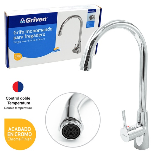 [A367-SH004-3-8] Grifo Monomando para Fregadero GRIVEN