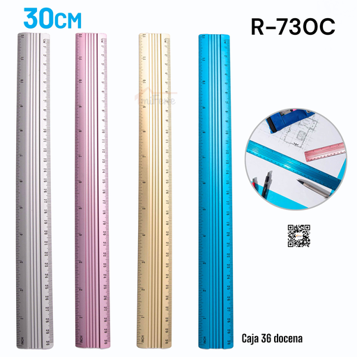 [R-730C] Regla de Aluminio 30cm POINTER