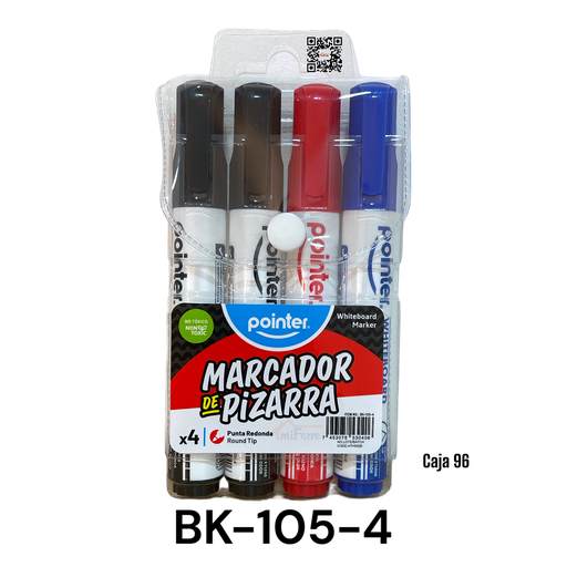 [BK-105-4] Marcador de Pizarra 4pza POINTER