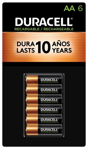 [398002] Bateria Recargable AA Alkalina DURACELL 6pza