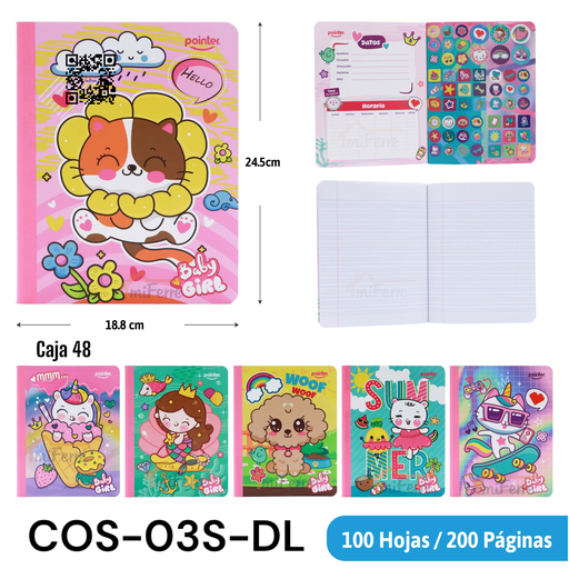 [COS-03S-DL] Cuaderno Cosido Doble Raya 200pag POINTER