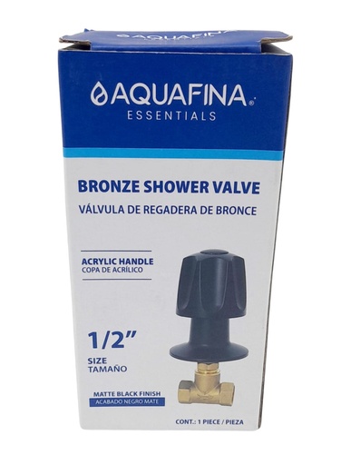 [A-5035BL] Valvula de Regadera de Bronce Negro AQUAFINA