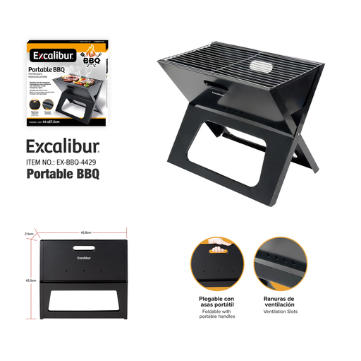 [EX-BBQ-4429] Parrilla para Barbacoa Portatil EXCALIBUR