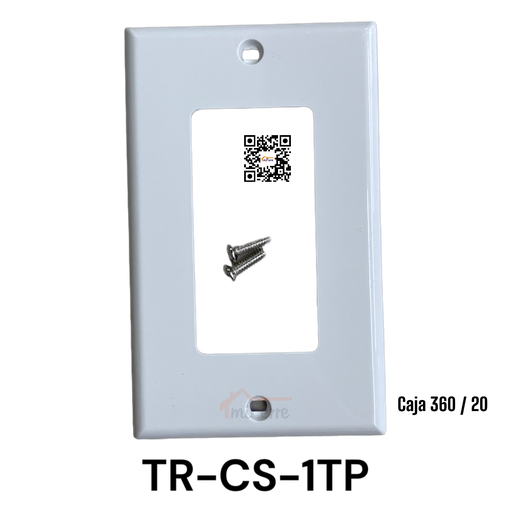 [TR-CS-1TP] Tapa Plastico para Toma Decorativo Blanco TROEN