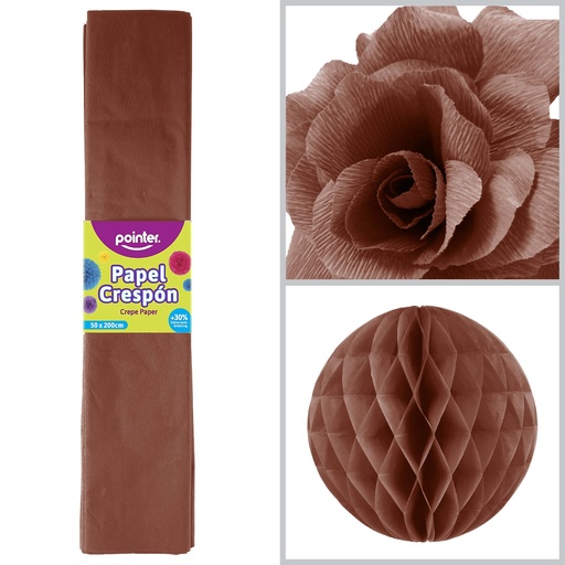 [CP-743] Papel Crespon Chocolate 10pza POINTER