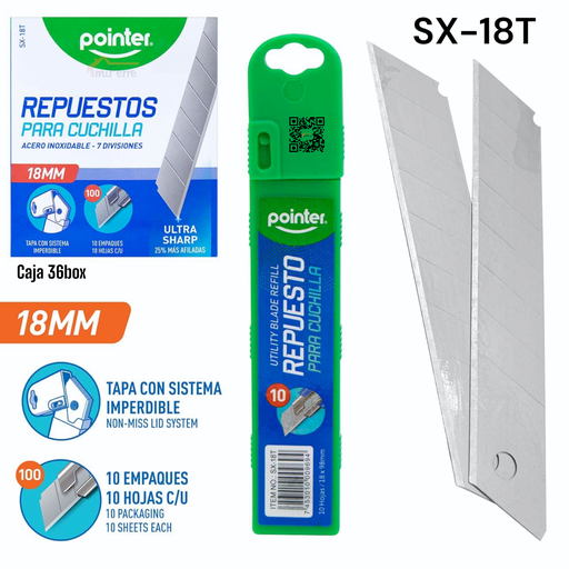 [SX-18T] Repuestos para Cuchilla 100pza POINTER