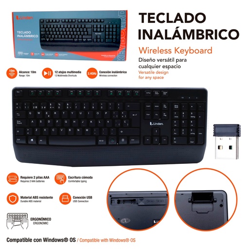 [LD-WIK-1] Teclado Inalambrico LINDEN