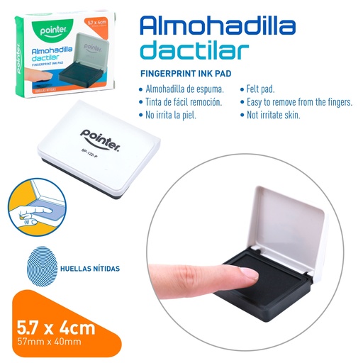 [SP-122-P] Almohadilla Dactilar 5.7 X 4cm POINTER