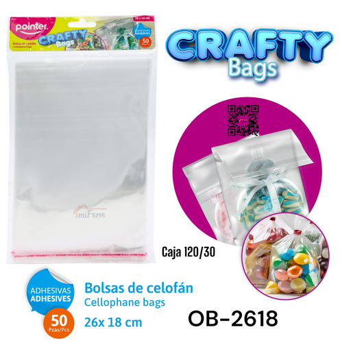 [OB-2618] Bolsa de Celofan 26 X 18cm 50pza POINTER