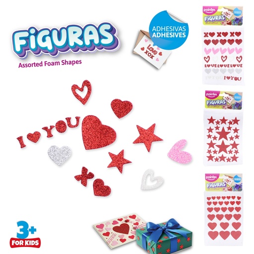 Figuras Foamy Adhesivas Glitter Surtidas POINTER