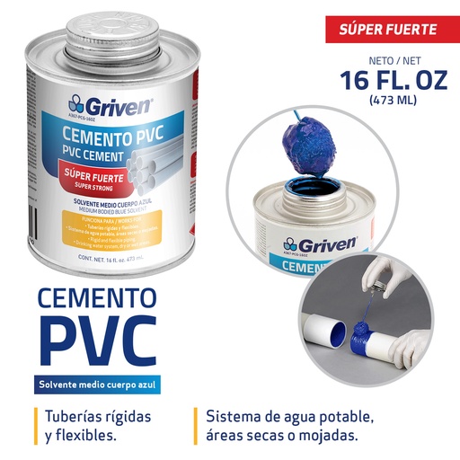 [A367-PCG-16OZ] Pegamento PVC 16oz GRIVEN