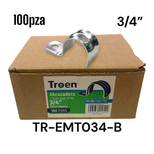 [TR-EMT034-B] Grapas 3/4" (1 oreja) 100pza TROEN