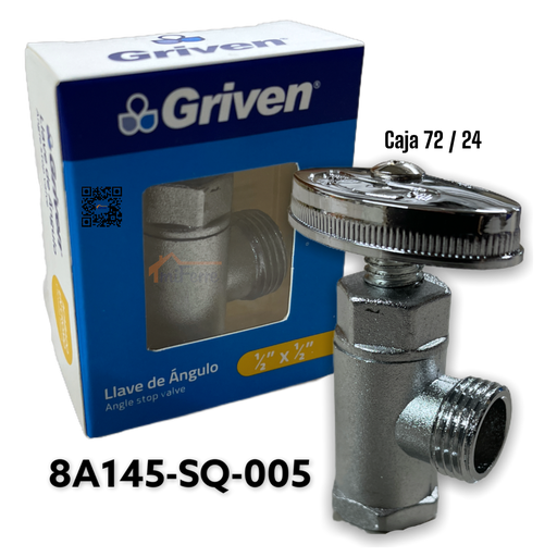 [8A145-SQ-005] Llave de Angulo 1/2 X 1/2" GRIVEN