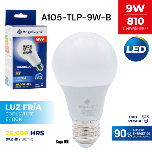 [A105-TLP-9W-B] Bombillo Led 9W 6400K ANGEL LIGHT