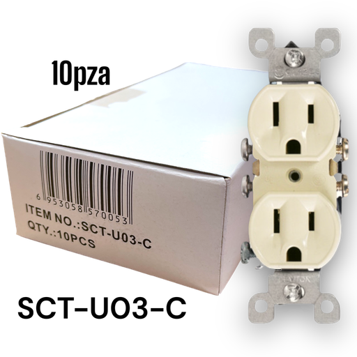 [SCT-U03-C] Tomacorriente Doble Crema GENERALLI