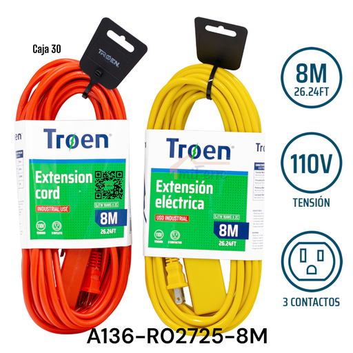 [A136-R02725-8M] Extension Electrica 8m TROEN