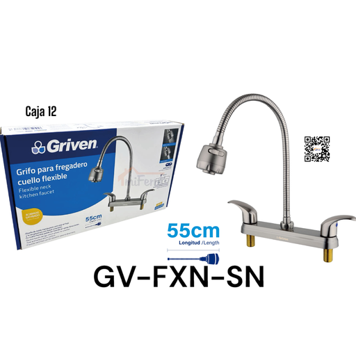 [GV-FXN-SN] Grifo para Fregadero Cuello Flexible GRIVEN