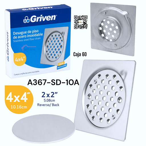 [A367-SD-10A] Desague de Piso de Acero Inoxidable GRIVEN