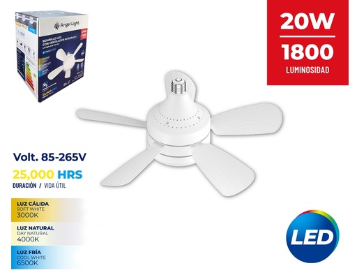 [AL-FLB-1] Bombillo Led con Ventilador Integrado 20W ANGEL LIGHT
