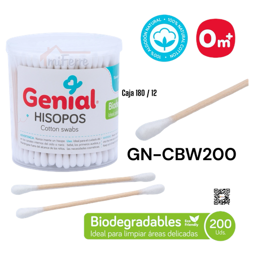 [GN-CBW200] Hisopos 200pza GENIAL