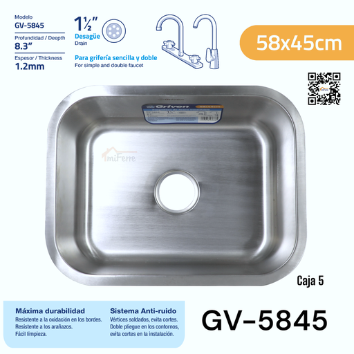 [GV-5845] Fregador 58 X 45cm GRIVEN