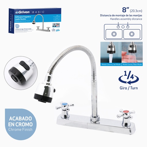 [A367-15047] Grifo Flexible para Fregador GRIVEN Basic